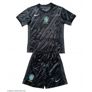 Brasilien Torwart Replik Auswärtstrikot Kinder Copa America 2024 Kurzarm (+ Kurze Hosen)